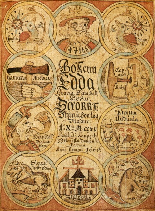 winebreadandart: vikingsgonnapillage: A manuscript of Snorri Strurluson’s Edda  Iceland, 