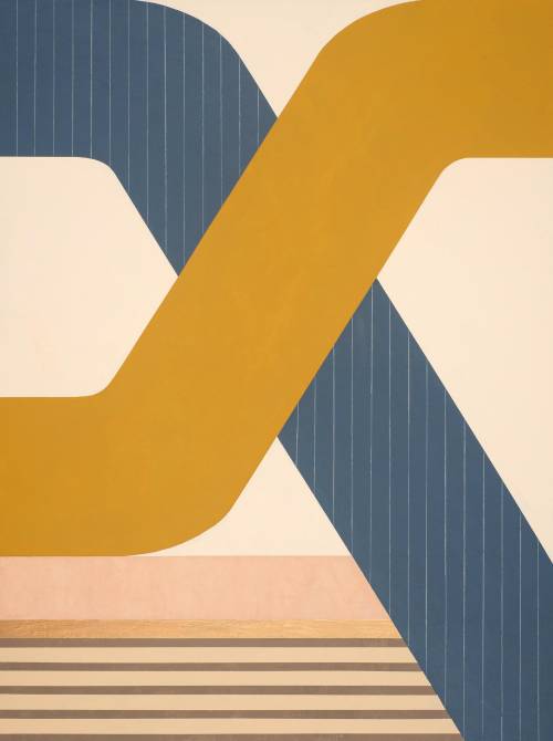 Kazaan Viveiros [USA] (unknown) ~ ‘Pinstripe Cross’, 2019. Acrylic on wood panel (101.6 