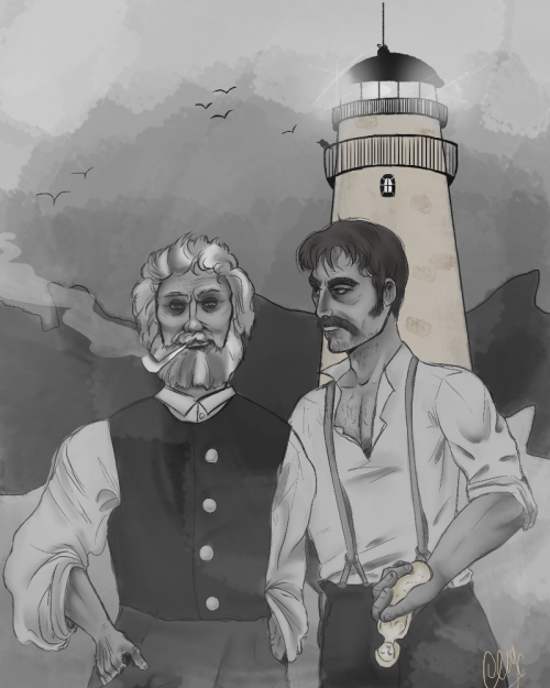 The Lighthouse~Willem Dafoe & Robert Pattinson Digital drawing that took me a long while to fini