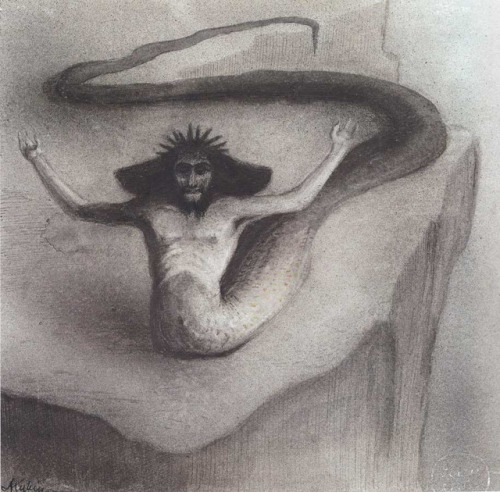 “Schlangengott” von Alfred Kubin, 1902-03.