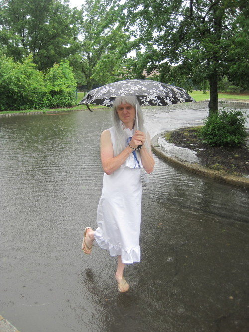 My SO kawaii-desu-nope cosplayed as Yukiatsu from Ano Hana!  He was cosplaying a character who dresses up as his dead friend, because he can’t deal (very meta, I know). Toward the end of the day we were lucky enough to meet a Menma cosplayer and