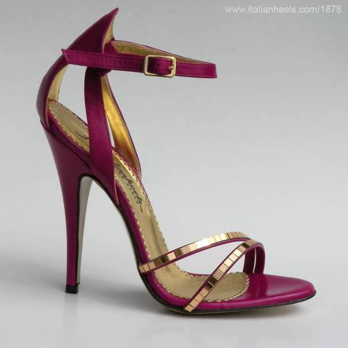 Fuxia leather 5inch high heels sandals www.Italianheels.com/1878 #highheels #heels #italianheels #cu