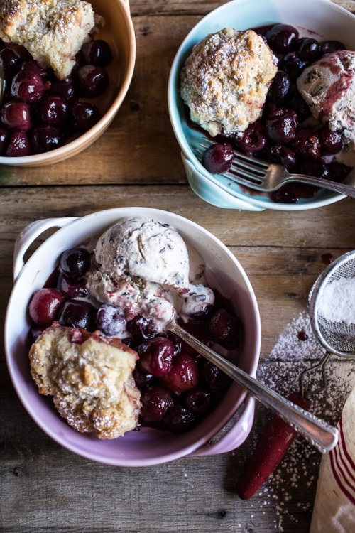 savagelydelicious - Cherry Cobbler with Honey Butter & Vanilla...