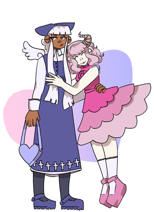 pastel demon loves her goth angel gf