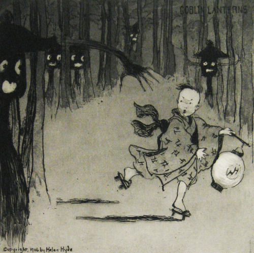 Japan inspired woodblocks, by American artist Helen HydeApparently she truly liked drawing children 