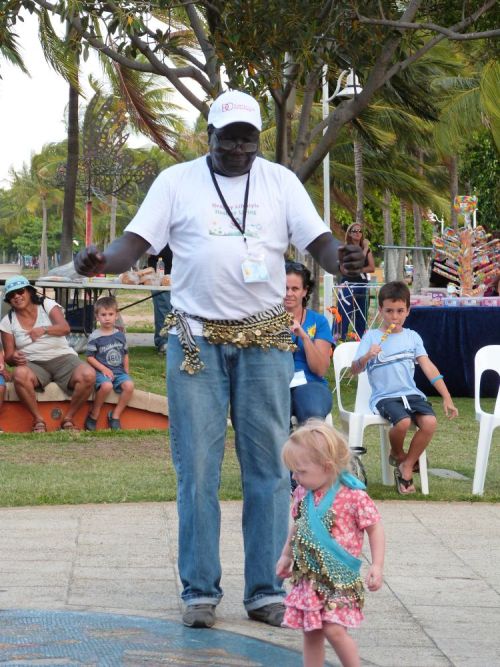 Dancing for mental health awareness.  Townsville, The Strand. Photographer: Melanie Wood