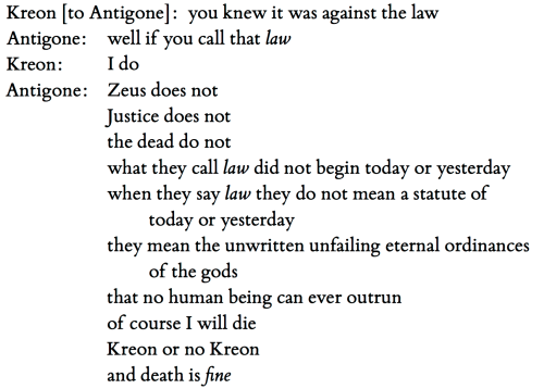 triumphend: from Anne Carson’s Antigonick