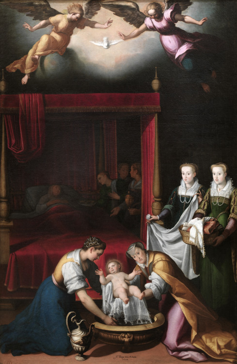 “Birth of the Virgin” by Juan Pantoja de la Cruz, 1603 