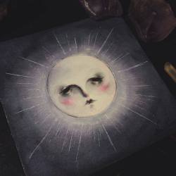 darktownsally:  Watercolor painting, “Luna”,