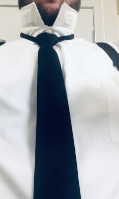 soloroboblog:NecktieWhen I was a person, I was ardently anti-necktie.  I considered neckties an unnecessary affectation, a classist and sexist holdover from a bygone era.I am no longer a person.  I am a robot.  I wear a collared shirt and a necktie every