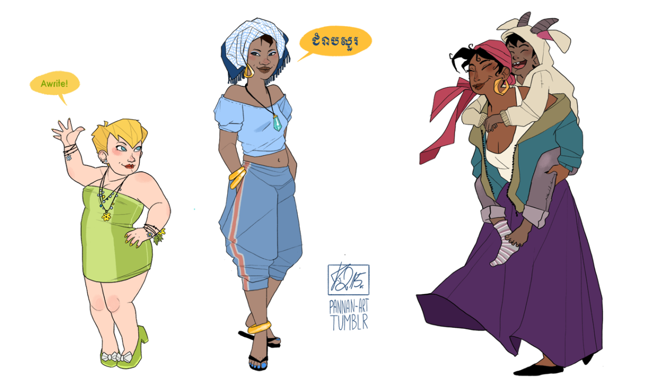 bearista-tye-dye:  pannan-art: Modern Disney 2014-2015 (with names) Anna, Elsa, Rapunzel