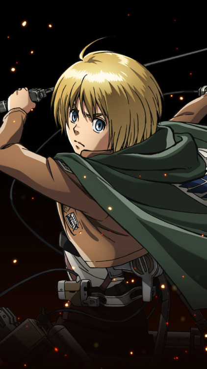 snknews: Official Art Collection: Funimation Shiganshina Trio & Emblem Desktop/Mobile Wallpapers Funimation has released numerous wallpapers for computer desktop and mobile, featuring Eren, Mikasa, Armin and the emblems for the Survey Corps, Garrison,