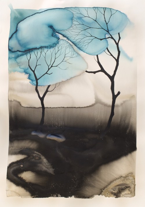 Pablos Herrero aka Pablo S. Herrero (Spanish, b. Spain) - 1: Images Of Drought, 2011 Chinese Inks, W