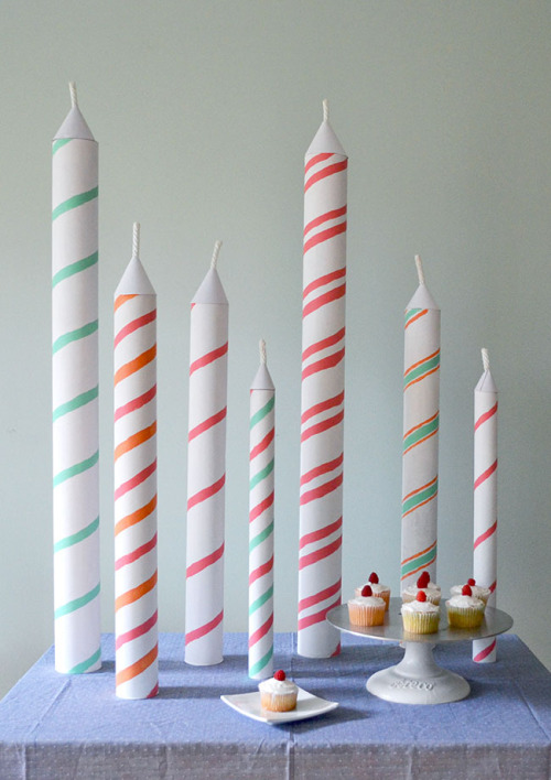 DIY Giant Birthday Candles Tutorial by Snow Drop and Co. at Sugar & Cloth here. This is such an 