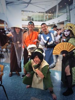 finallyyoutubefamous:  Anime Expo 2014  I&rsquo;m Painted Lady Katara! My sister is Suki and her boyfriend is Sokka. You were awesome!