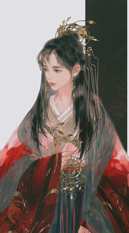 美人画 (5/?)Paintings of beauties in traditional Chinese hanfu, Part 5 (Part 1/2/3/4) by Chinese artist