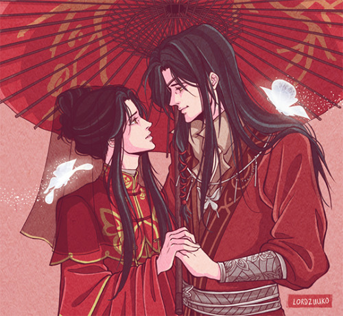 lordzuuko: Did a HuaLian commission for @write-my-dreams that umbrella killed me lmao worth it tho &