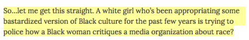 -casuallyme:thechanelmuse:SourceSTOP POLICING BLACK WOMEN 2KFOREVER