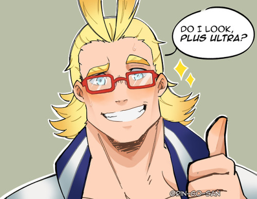 rin-go-san:  David gives All Might glasses to try on expecting he will look dorky, only he winds up looking cute instead.