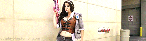cosplayblog:  Birthday Weeks | Alive Week (Day #4):  Moon Moxxi (on GIF #1), Lilith (on GIF #2), Red and Purple Mad Moxxi (on GIF #3) and Handsome Jackie (on GIF #4) from Borderlands  Cosplayers: Jessica Nigri [TW | FB] (Moon Moxxi) Lindsay Elyse [TM