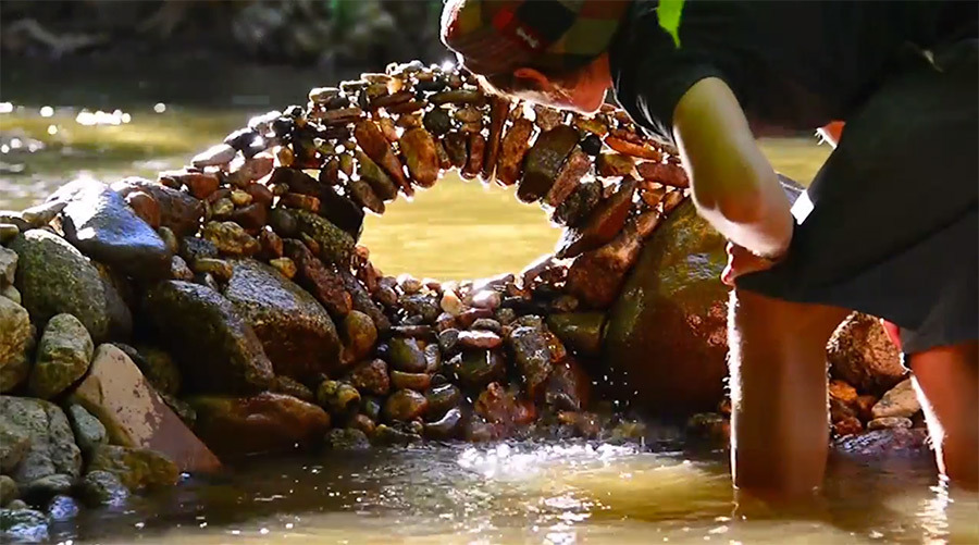 itscolossal:  Precarious Bridges and Towers of Balanced Rocks by Michael Grab [VIDEO]