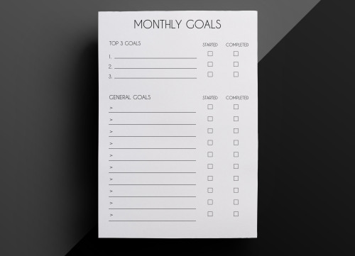 Monthly Goals Printable - Download Here (via Google Drive)An alternative to the habit tracker allowi