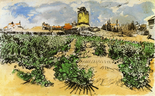 vincentvangogh-art:  The Mill of Alphonse Daudet at Fontevieille, 1888 Vincent van Gogh
