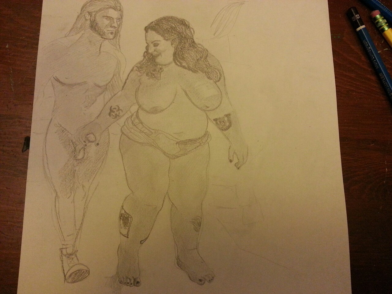 Another sketch I did of bbwgloryfoxxx . Drew my face the dude for some wishful thinking