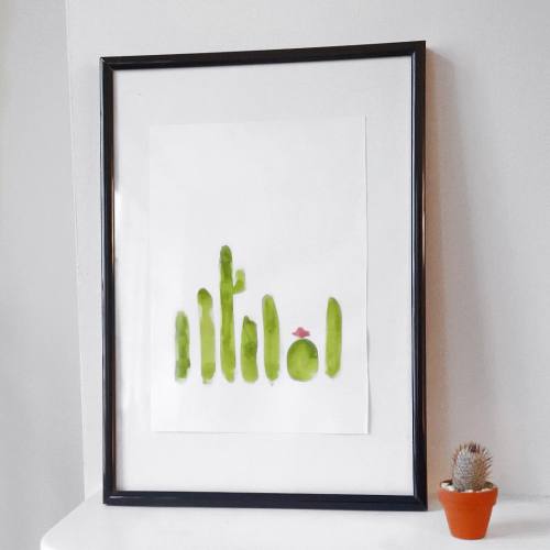 Cute little cactus painting done by yours truly #cactus #interior #minimalist #tumblr #cute #homedec