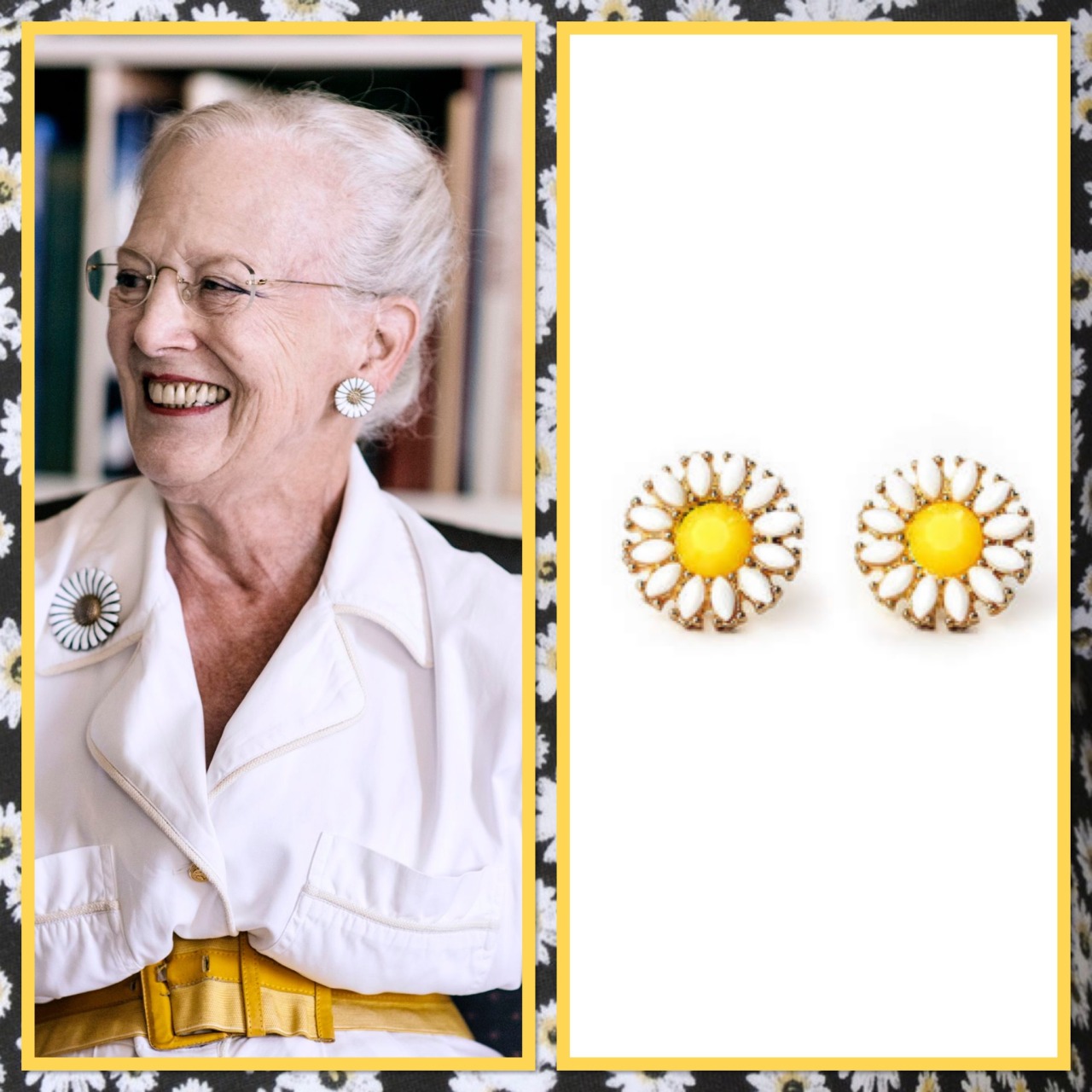 Dress like Princess — Margrethe's daisy earrings Happy