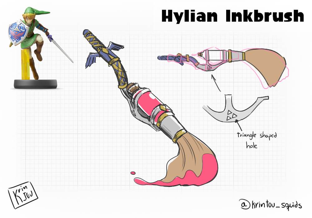 shoot-and-swim-ab:Amiibo + Weapon skins idea :^D Hope the names are fitting hehe