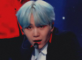 yon-gi:   yoongi with blueish hair for @minsbutt​