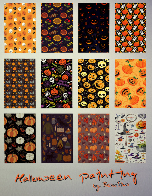 bexosims: (TS4) Halloween posters by BS12 swatches DOWNLOADS  thank you, if you use it, do not forge
