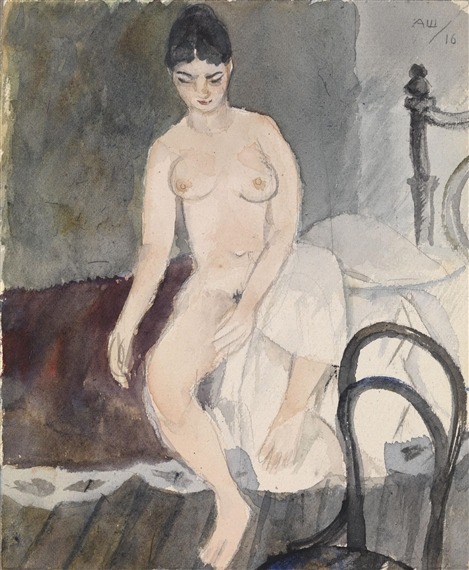 youcannottakeitwithyou:Alexander Shevchenko (Russian, 1883–1948)Nude Seated on a Bed