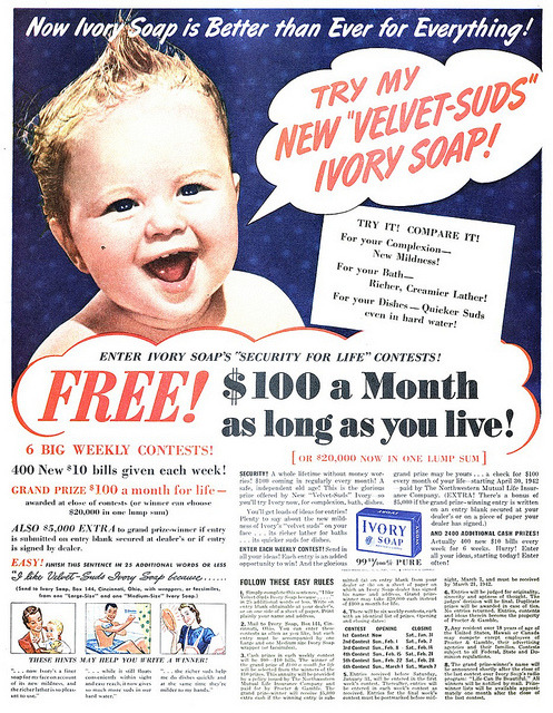 vintascope:  Ivory Soap - 19420124 Post on Flickr. 