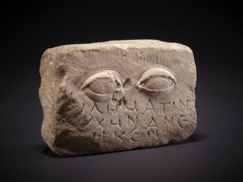 Marble votive relief with eyes, dedicated to Zeus by PhilomationGreek (found near the Pynx in Athens