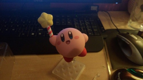 My Kirby Nendoroid came in mail today! Sorry for the terrible lighting, but I got back home not too 
