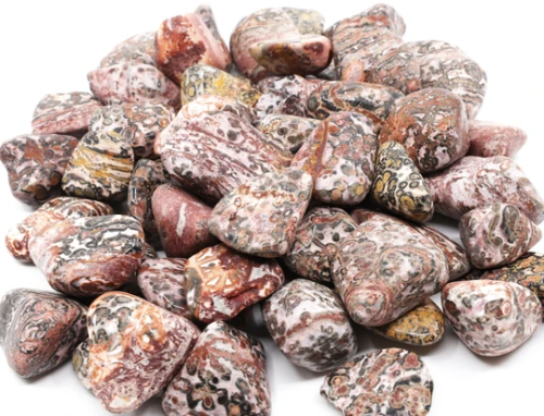 Leopardskin Jasper, also called Jaguar Stone is absolutely stunning with its lovely hues and mesmeri