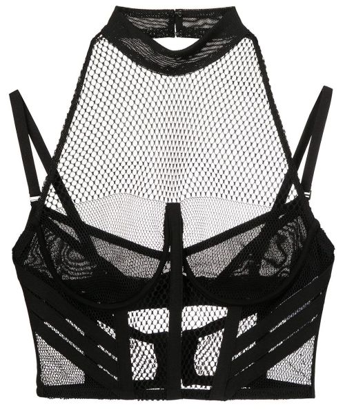 Dion Lee | two-piece net lace layered bra top