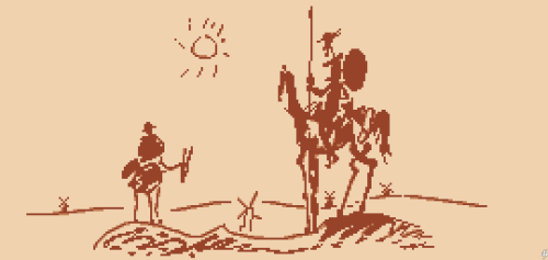 174. Don Quixotepixeled Picasso’s famous sketch.