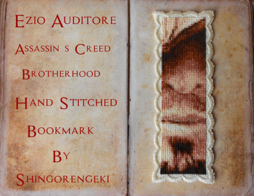 shingorengeki:  Assassins Creed - Cross Stitch collection Added - Altair, Shay Cormac, Ezio Bookmark