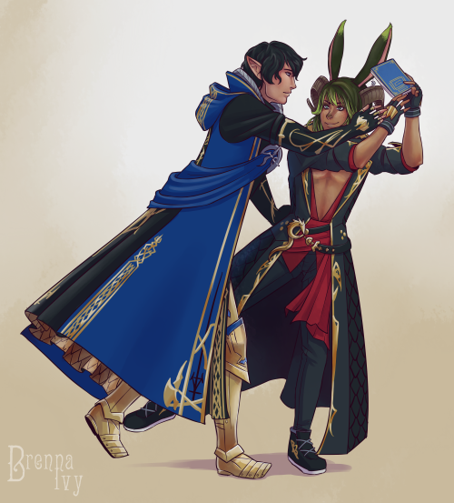 Commission for @mysticaly-sparklezHer FFXIV PC Levius and NPC Aymeric—————————————————————————————-W