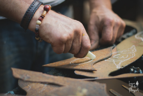 An Artist at WorkDave from Red Cod Forge working on some birdies :) July 2015