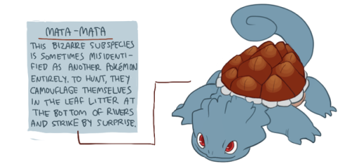 ohnoart:  i got a ton of requests for more starter pokemon after my ivysaur subspecies post, so i came up with these designs! check the captions for the animals they’re based on. my inbox is still open to suggestions for other subspecies, but if there’s