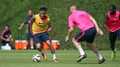 fzneymar:  17/08/14 Training session  Photo by MIGUEL RUIZ - FCB