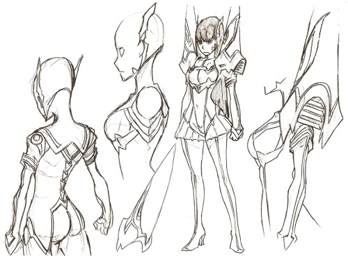 h0saki:  All the Satsuki designs from The Art of KlK Vol 2, by Sushio and Imaishi.