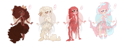 lucabella:  I’ve wanted to try my hands on making adoptables for quite some time now but felt intimidated. I did it! They’re ice cream themed!  From left to right: Chocolate, vanilla, strawberry and cotton candy. They’re all for sale and they’re