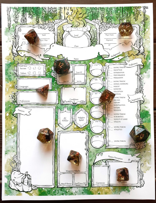 ~ Character Sheet Designs by Azure&CopperHere are all the options available in the etsy store so