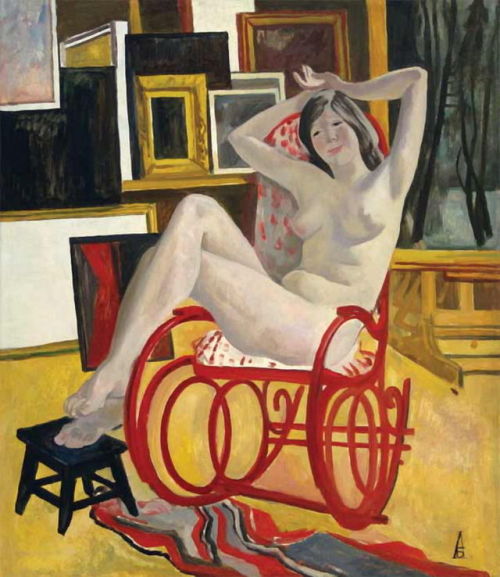 youcannottakeitwithyou:Alexander Barshch (Россия, 1897-1971)Nude in A. Deyneka’s studio.