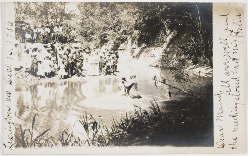 Unidentified photographersRiver Baptisms, c. 1880-1930.These outdoor communal rites were public disp